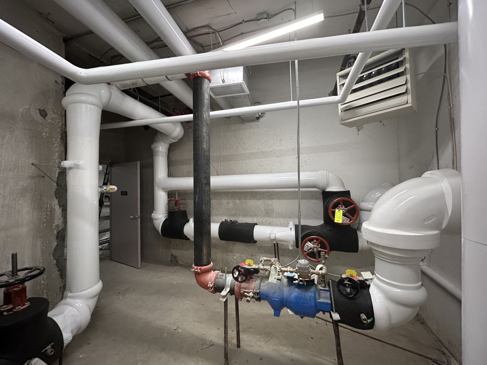 Boiler room piping fully insulated and jacketed